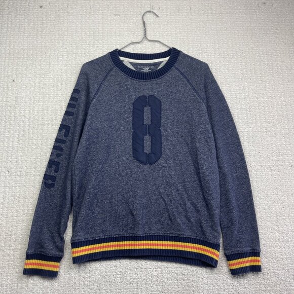 Retro Tommy Hilfiger Boys Youth XL 16-18 Navy Blue Crewneck Sweater Long sleeve - Picture 1 of 16
